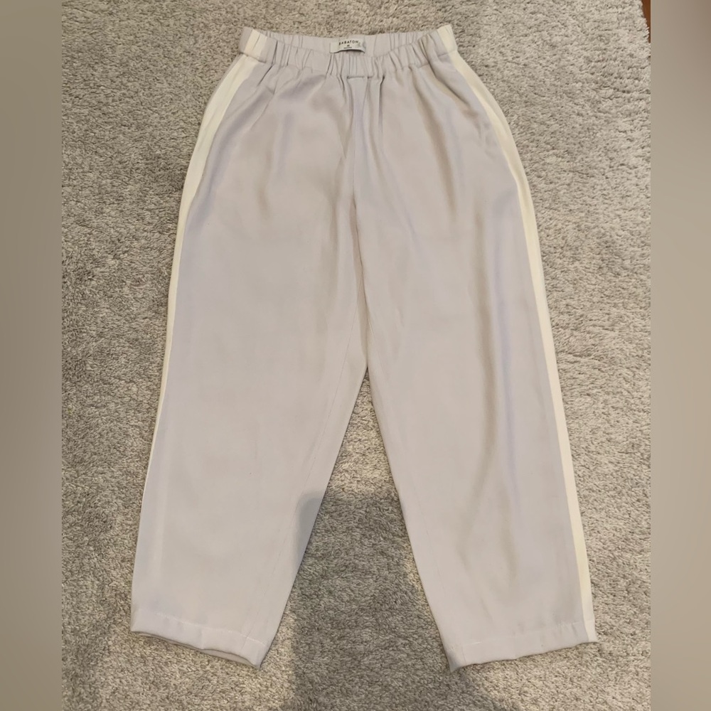 Babaton Pants - Size XS - Light Grey/White stripe